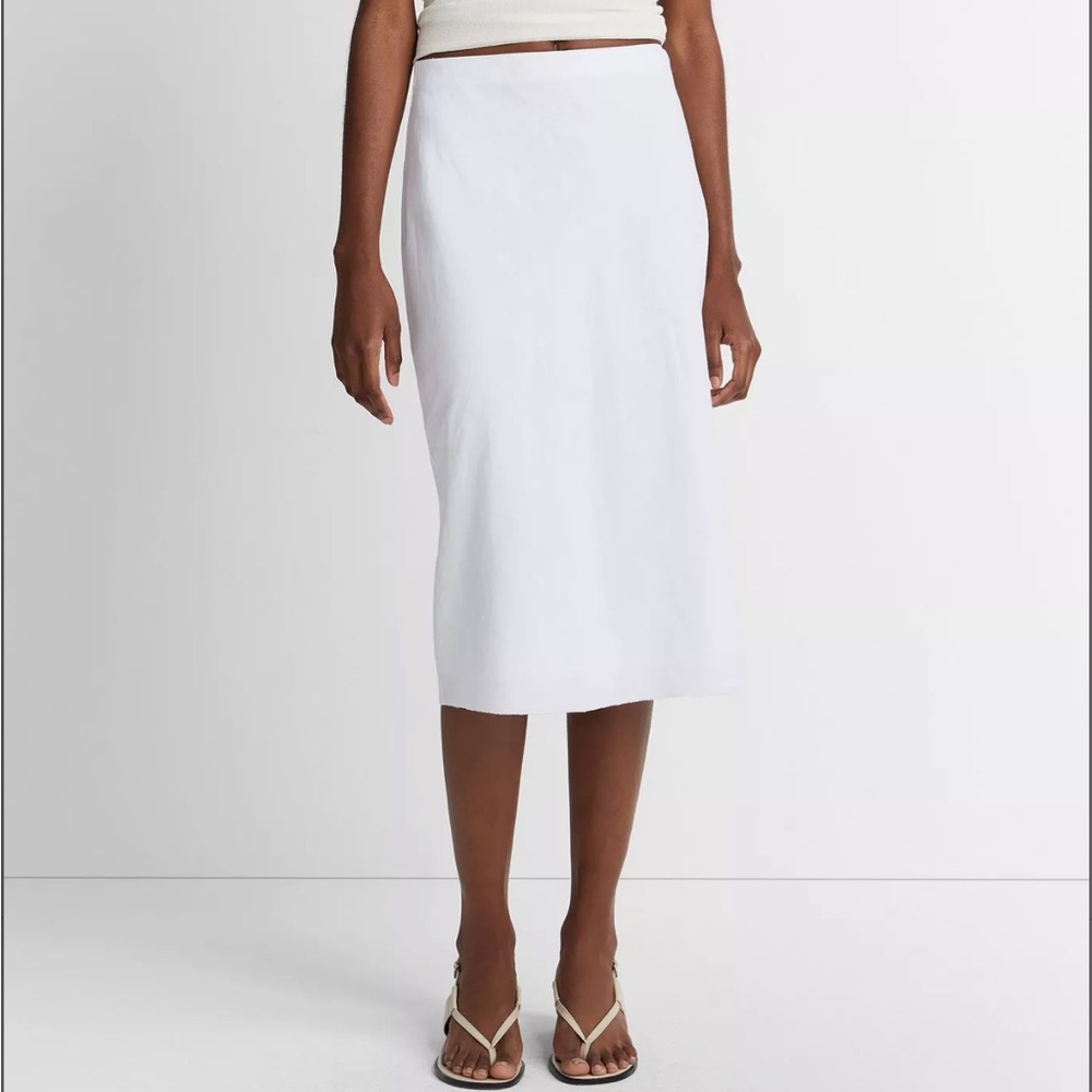 Vince Linen-Blend Slip Skirt